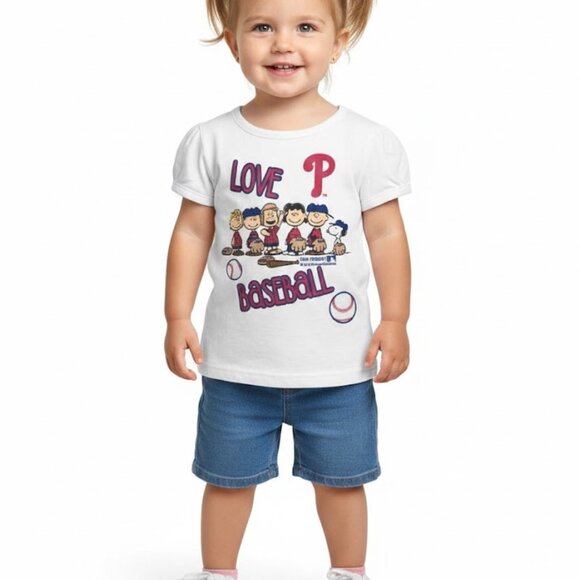 Philadelphia Phillies Toddler Girls Peanuts Snoppy Tee T Shirt Top Size 3T NWT - Picture 1 of 1